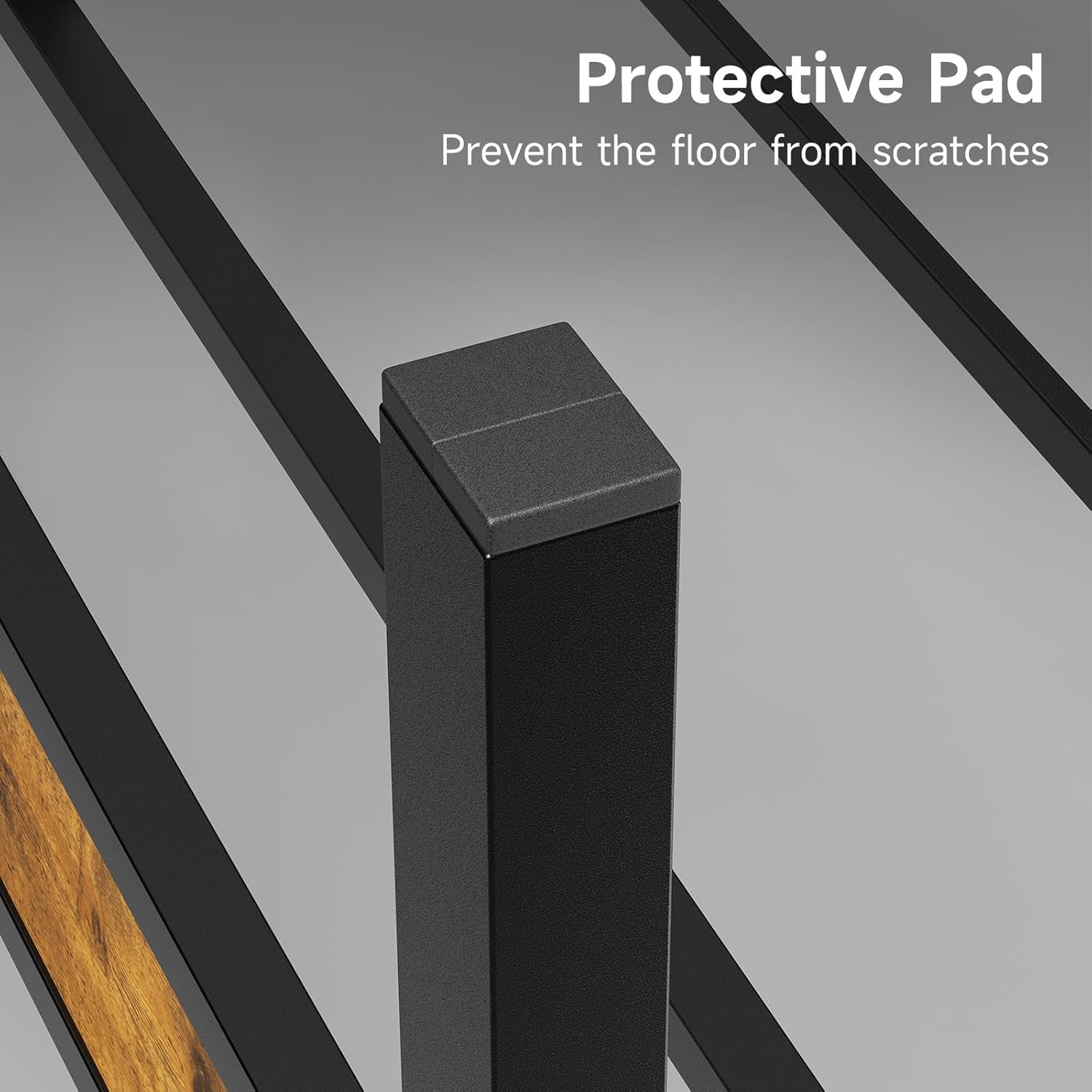 Z-hom Queen Bed Frame with Modern Wood Headboard & Footboard, Upgraded Heavy Duty Metal Sturdy Bed Frame Queen Size, Stable Platform Bed Furniture Bed Storage, No Noise, No Box Springs, Vintage Brown - Image 8