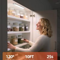 Under Cabinet Motion Sensor Lighting: Dimmable Rechargeable Lights Indoor - Battery Operated Lights - Undercabinet Wireless Closet Light Magnetic Led Light for Kitchen Home Bathroom Counter 5 Pack - Image 2