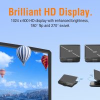 MEGATEK 12.5" Portable DVD Player with 10.5" Screen & Headphones, Car DVD Player for Kids with Headrest Mount, 6-Hour Battery, Supports CD/DVD/USB/SD Card, Remote - Black - Image 4