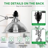 Simple Deluxe HIWKLTCLAMPLIGHTMX2 2-Pack Clamp Lamp Light with 8.5 Inch Aluminum Reflector Up to 150 Watt E26 Socket (No Bulb Included) 6 Feet 18/2 SPT-2 Cord, Silver - Image 4