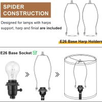 Tall Drum Lamp Shades Set of 2, 10"Top x10" Bottom x 13"High, Beige Lampshade for Table Lamp Floor Lamp, Replacement Lampshades Natural Linen Handcrafted, Spider, Harp Holders Included, Easy Assembly - Image 5