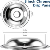 4 Pack GE68C Chrome 2 x 6inch, 2 x 8inch Burner Drip Pan Bowls by PANDEELS- Fit for GE Stoves and Hot-point Electric Ranges - Drip Pans Set - Image 4