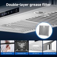 AMZCHEF Under Cabinet Range Hood 30 Inch, 750CFM Stainless Steel Kitchen Stove Vent Hood 3 Speed Exhaust Fan Touch/Remote/Gesture Control LED lights Time Setting Dishwasher-Safe Baffle Filters - Image 8