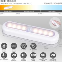 STAR-SPANGLED 3 Pack 7” Motion Sensor Lights Indoor Battery Operated, Stick on LED Light for Closet, Stairs, Under Cabinet, Warm White - Image 4