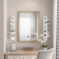 5 Tier Wall Shelves White, Vertical Column Shelf Floating Storage Home Decor Organizer Tall Tower Design Utility Shelving Bedroom Living Room, 30.7, 31 - Image 2