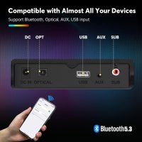 Wohome Sound Bar for Smart TV with Wired Subwoofers, 2.1 Channel Small TV Soundbar Speakers with Colorful Backlight, Home Theater Surround Sound System, Bluetooth 5.3/ Optical/AUX Connectivity - Image 5