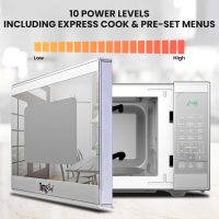 Total Chef Compact Countertop Microwave Oven, 1100W, 1.3 Cubic Feet Capacity, Digital Touchscreen Controls, One-Touch Push-Button Opening, 6 Pre-Set Cooking Modes, Silver Stainless Steel - Image 5