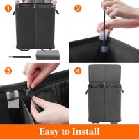 Lifewit Double Laundry Hamper with Lid and Removable Laundry Bags, Large Collapsible 2 Dividers Dirty Clothes Basket with Handles for Bedroom, Laundry Room, Closet, Bathroom, College, 136L Black - Image 3
