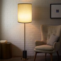 Tall Lamp Shades Set of 2, Drum Lampshade for Table Lamps Floor Lamp, 10" Top X 10" Bottom X 13" High White Large Line Fabric Lamp Shades, Easy Assembly Replacement Lampshades - Image 5