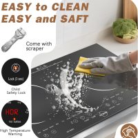 Hobsir 2 Burner Electric Cooktop 110v, 2000W, Electric Stove Top Burner, 24 Inch Countertop and Built-in Hot Plate Stove with Plug, LED Touch, Menu, Safety Lock for Kitchen Apartment RV Camp Stoves - Image 7
