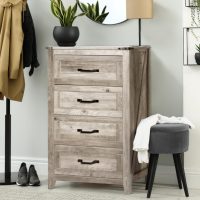 4PCS Farmhouse Dresser Set, Dresser and Nightstand Sets, Rustic Wooden Dresser Set. Including 6 Drawer Dresser & 4 Drawer Dresser & 2 Drawer Nightstand Set of 2 with USB. Light Rustic Oak - Image 4