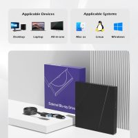 External Blu-ray Drive, External Blueray/DVD Drive for PC External Bluray Burner with Extension Data Cable USB 3.0 Type-C Compatible with Windows/MacOS/Linux Laptop Desktop - Image 4