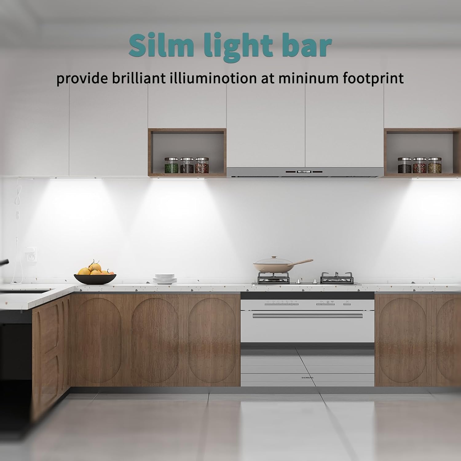 ASOKO Under Cabinet Led Light Plug in, Dimmable Daylight White 4500K, 3 Pack 12 inch Linkable Led Under Counter Lights for Kitchen, Shelf, Workbench, Cupboard, ETL Listed Plug 24V, UNO-LK 4500K - Image 6