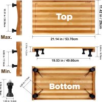 Bamboo Stovetop Cover&Countertop Cutting Board with Adjustable Legs, 21.14 x 11.42 inches Dual-purpose Chopping Board for Electric Stove Burner, Workspace Block Cover for RV Camping Camper Gas - Image 6