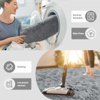 HQAYW 4x6 Fluffy Grey Area Rugs for Living Room Bedroom, Ultra Soft Plush Shaggy Bedside Rug, Non-Slip and Machine Washable Carpet for Kids Girls and Boys, Dorms, Nursery Rooms, Home Decor - Image 9