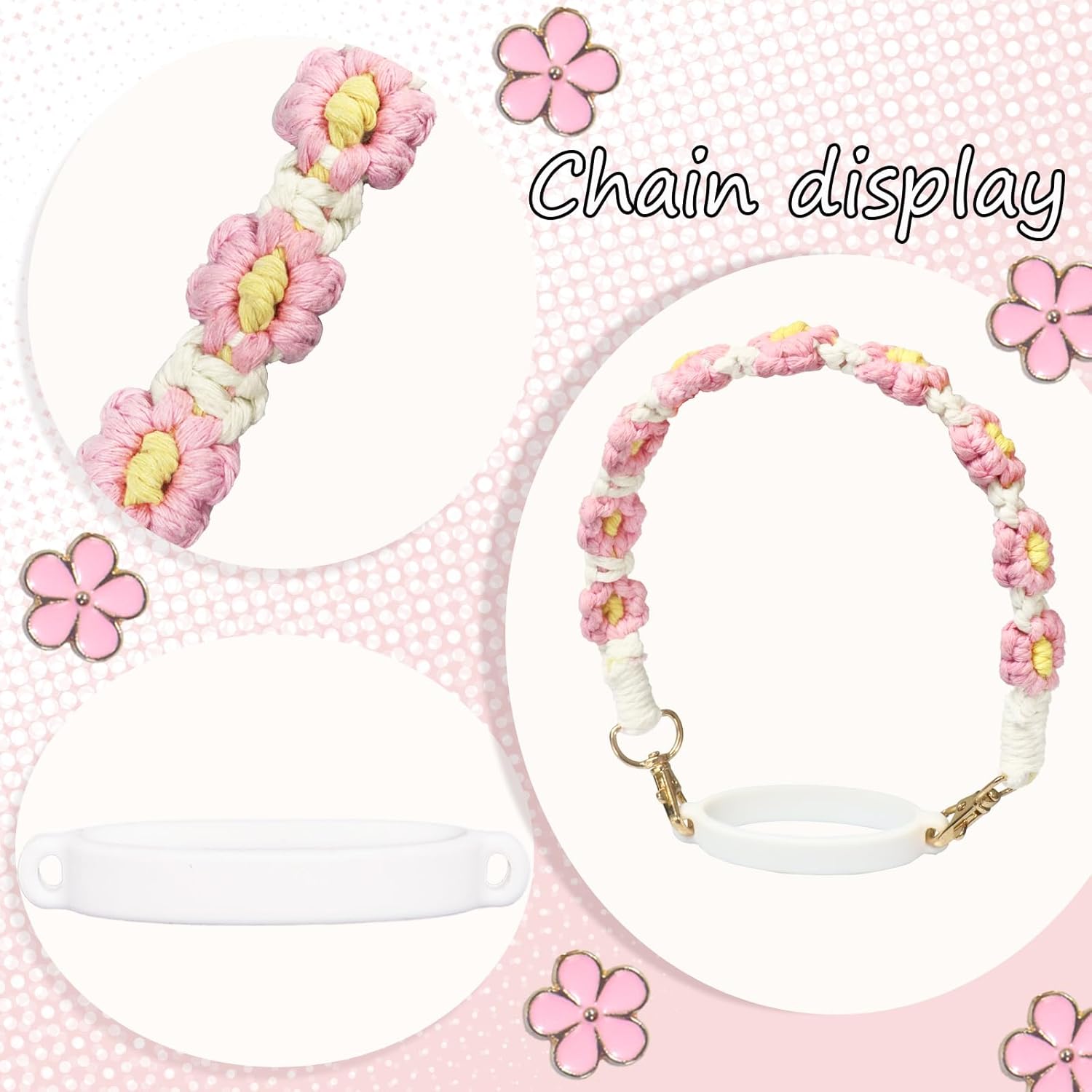 XIANGYUAN 11PCS Cup Accessories for Stanley Cup,Straw Cover Cap for Stanley Cup 30oz or 40oz,Including Water Bottle Handle Strap,Boot,Decorative Chains,Personalized Sticker for Stanley - Image 4