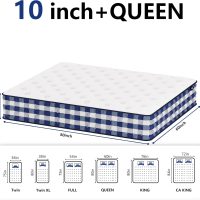 Queen Mattresses 10 Inch,Mattress Queen Size 10 inch,Colchones Mattress in a Box Individually Pocket Springs,10 Inch Queen Mattress Medium Firm,Pressure Relief,CertiPUR-US Certified - Image 2