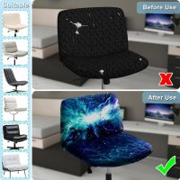 Criss Cross Chair Cover, Universal Fit and Non-Slip Mid-Back Wide Seat Vanity Chair Slipcover 3D Digital Print Pattern(H) - Image 5