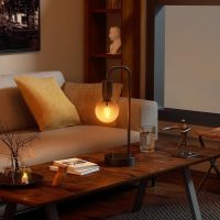 ONEWISH Industrial Table Lamp for Bedroom, Fully Dimmable Modern Bedside Lamps with 2700K Warm Light Bulb for Kids Reading, Minimalist Nightstand Lamps for Living Room, Office (Bulb Included) - Image 5