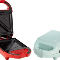 Tasty Mini Sandwich Maker, Makes Sandwiches, Paninis, Grilled Cheese, Desserts, Quick Results, Easy Cleanup, 600W, Red - Image 7