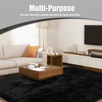 6x9 Fluffy Area Rug for Living Room,Shag Area Rugs for Bedroom,Black Soft Fuzzy Rug Non-Shedding Indoor Plush Carpet for Kids Bedroom Nursery Dorm Home Decor - Image 8