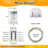4Pack 80FT 240LED Fairy Lights Battery Operated with Remote & Timer | 8 Modes Twinkle String Lights Battery Powered Indoor Outdoor Waterproof for Bedroom Wedding Classroom Christmas Décor - Image 6