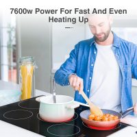 VBGK Electric cooktop 30 inch, 5 burner Electric Stove Built-in and Countertop Stove Top, LED Touch Screen,9 Heating Level, Timer & Kid Safety Lock, 240V 30 inch cooktop - Image 9