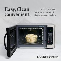 Farberware Countertop Microwave Oven 1.2 Cu. Ft. 1000 Watt with LED Lighting, Child Lock, Easy Clean Grey Interior, Stainless Steel - Image 5