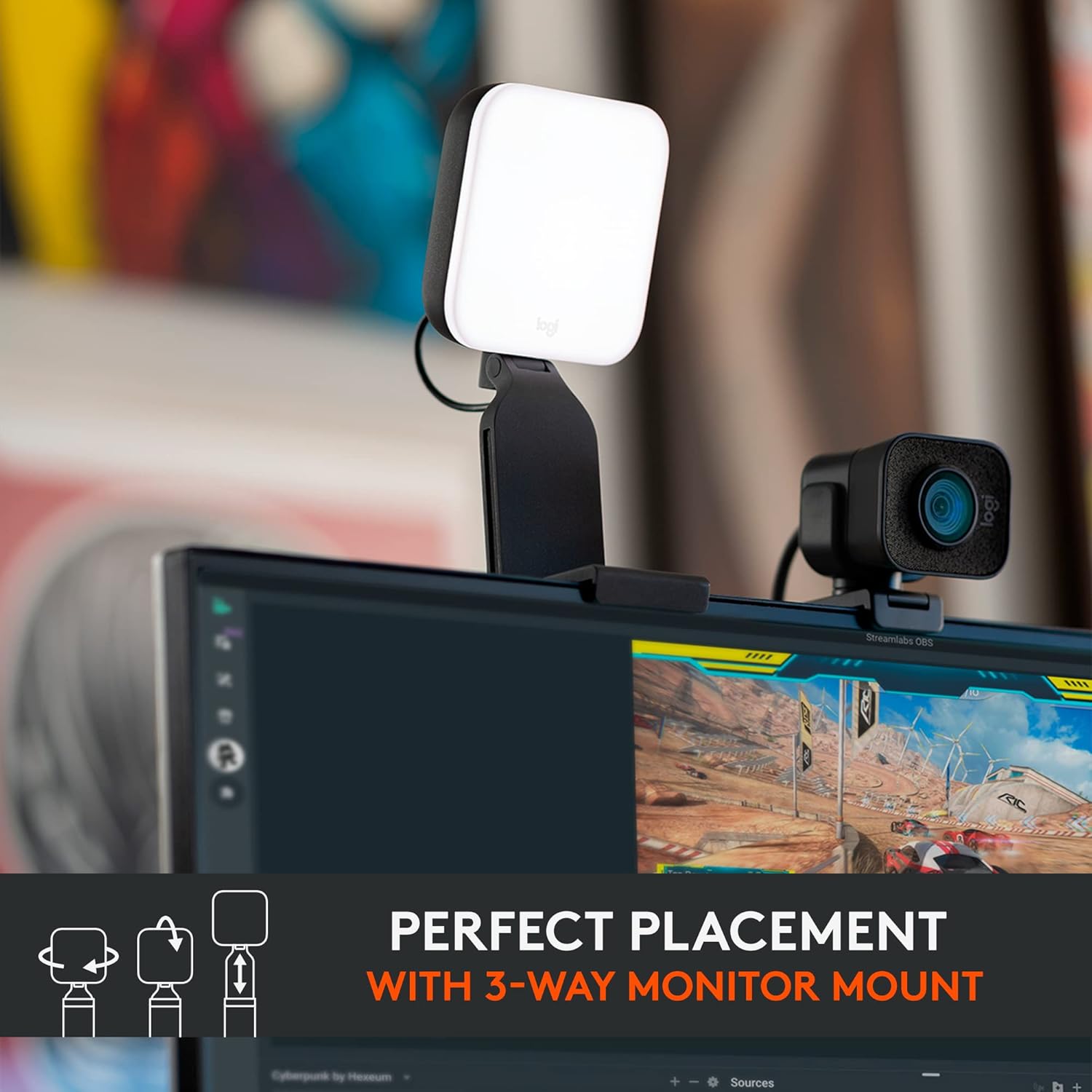 Logitech for Creators Litra Glow Premium LED Streaming Light with TrueSoft, adjustable mount, video lighting for recording streams, PC/Mac - Graphite - Image 6