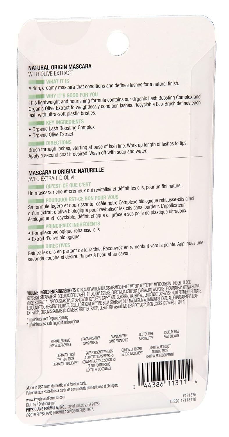 Physicians Formula Organic Wear Lash-Boosting All Natural Mascara, Lifts, Lengthens, For Sensitive Eyes, Dermatologist Tested - Natural Origin Black - Image 11