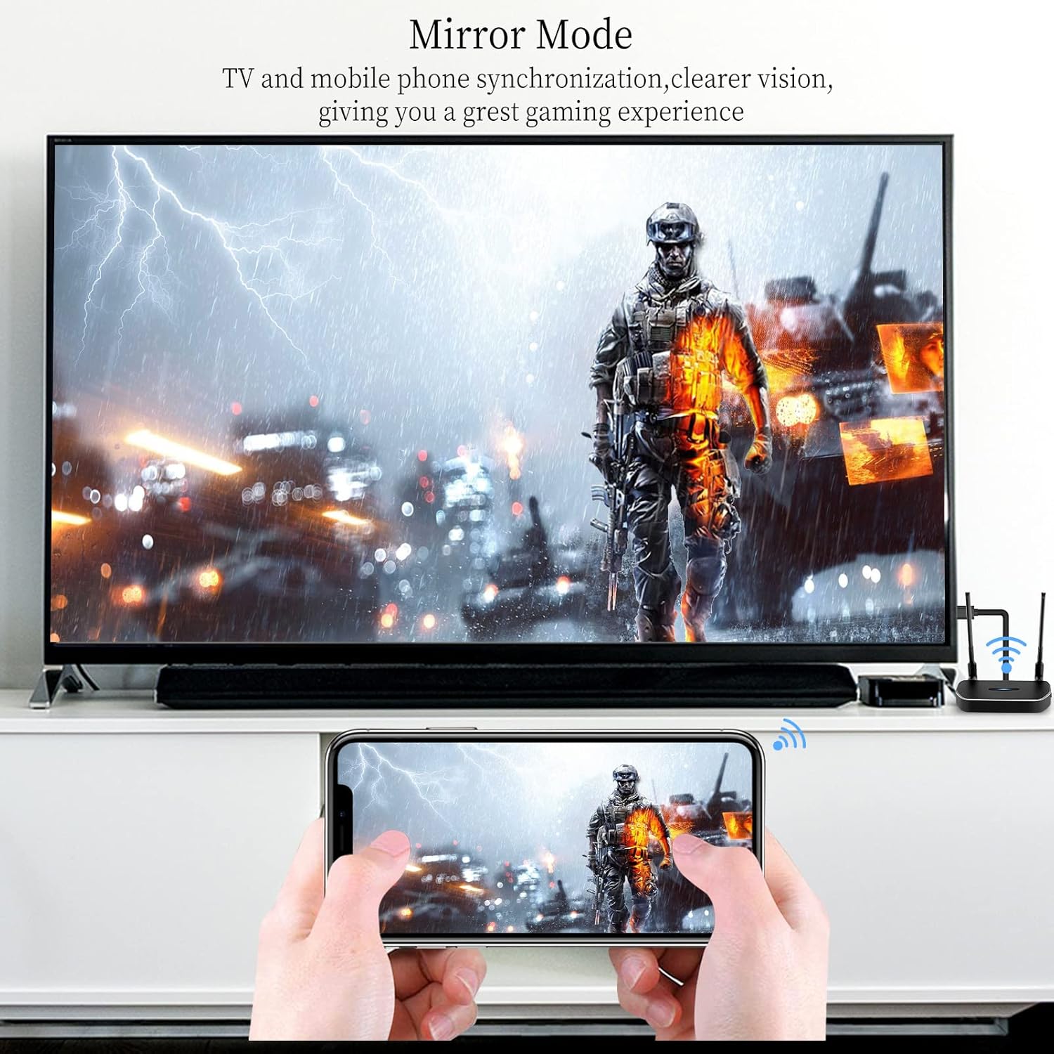 Wireless HDMI Transmitter and Receiver 4K Kit, Full HD 4K Wireless Presentation Equipment HDMI Adapter, Plug and Play Streaming Media. Laptop, Dongle, PC, Smart Phone to HDTV/Projector 165FT/50M - Image 6
