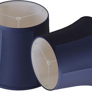 Fabric lamp shades,Lamp shades set of 2, boho lamp shade,linen lamp shade,10" Top x 14" Bottom x 10.5" High(Spider),blue lampshades for floor lamps,living room lamp shades set of 2