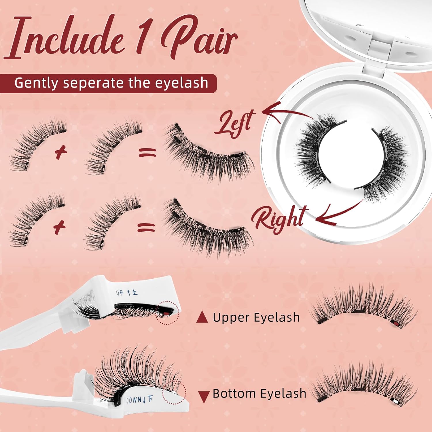 Higu clace Magnetic Eyelashes with Applicator Soft Magnetic Lashes Natural Look Wispy Magnet Lashes Easy to Wear and Remove (DJCX-A02) - Image 6