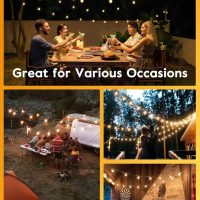 Brightown Led String Lights Outdoor 55Ft G40 Patio Lights with 52 Led Shatterproof Bulbs(2 Spare), Waterproof Led Globe Hanging Lights for Backyard Porch Bistro Balcony Decor, E12 Socket, 2200K - Image 2