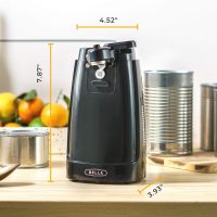 BELLA Electric Can Opener and Knife Sharpener, Multifunctional Jar and Bottle Opener with Removable Cutting Lever and Cord Storage, Stainless Steel Blade, Black - Image 2