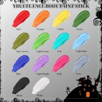 Orange Face Body Painting Stick,Professional Orange Full-coverage Cream Face Paint for Halloween SFX Tiger Pumpkin Clown Cosplay, Washable Eye Stick for Adult Festival & Theater Performance - Image 5