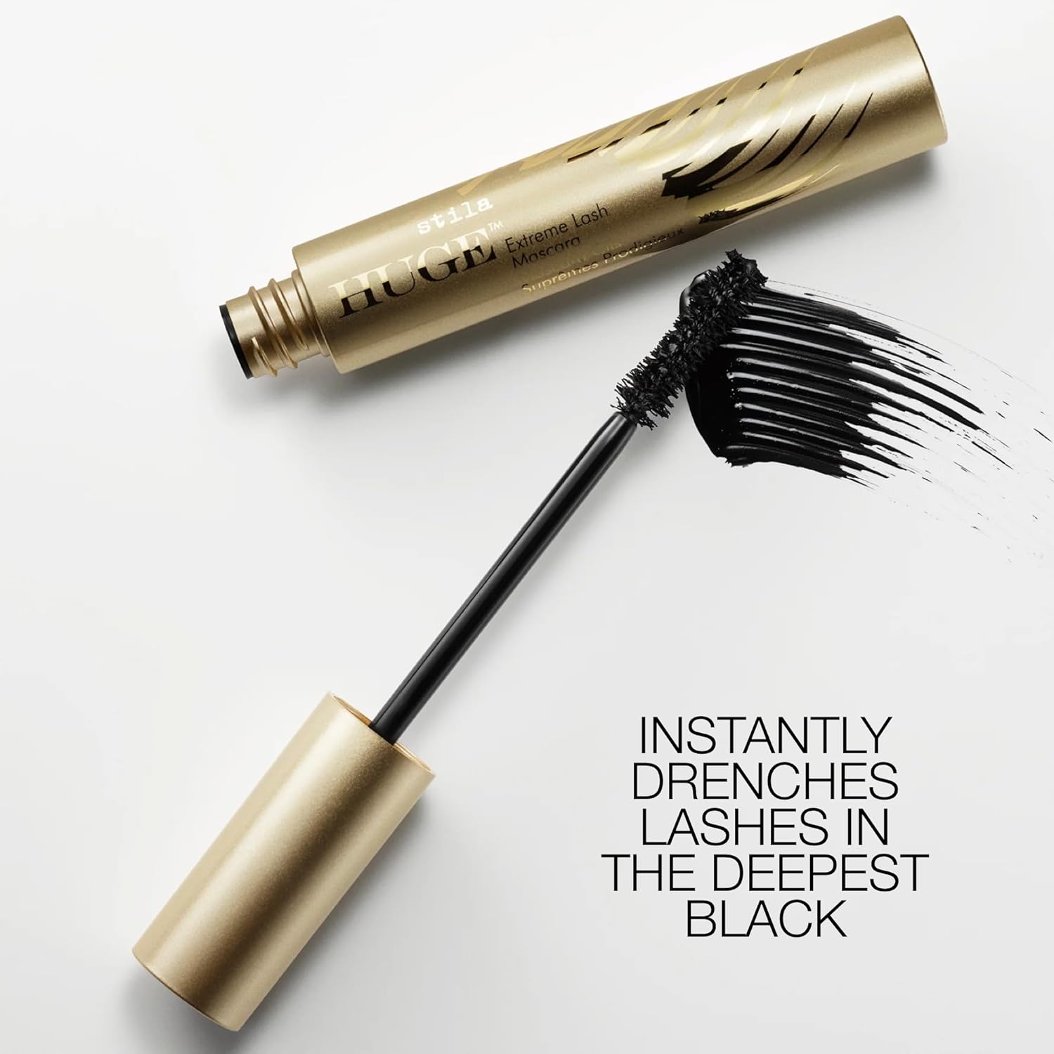 stila HUGE Extreme Lash Mascara, Intense Black | Volume, Full Length, Curl, Lift, No Clump, Crunch or Smudge | Lightweight, Long-Lasting Buildable Eye Makeup Formula | 0.44 Fl. Oz. - Image 4
