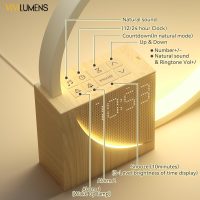 Vivilumens Sunrise Alarm Clock for Heavy Sleepers Adults, Wake-up Light, Sleep Aid 10 White Noise Sound Machines with 30/60/90 Timer, 3 Level Dimmable Touch Table Lamp with Snooze USB Charger Port - Image 8