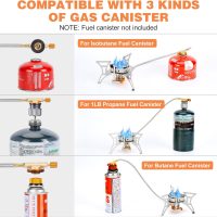 WADEO 6800W Windproof Camping Stove, Backpacking Stove with Piezo Ignition and Fuel Canister Adapters, Camping Gas Stove for Outdoor Backpacking Hiking and Picnic - Image 4