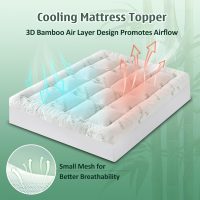 DOWNCOOL 3 Inch Memory Foam Mattress Topper Queen – Cooling Pillow Top Mattress Topper for Back Pain Relief, with Bamboo Viscose Air Layer, 1700 GSM Fill, Deep Pocket Fits 8–21 Inch - Image 5