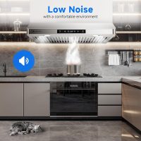 AMZCHEF Under Cabinet Range Hood 30 Inch, 750CFM Stainless Steel Kitchen Stove Vent Hood 3 Speed Exhaust Fan Touch/Remote/Gesture Control LED lights Time Setting Dishwasher-Safe Baffle Filters - Image 5