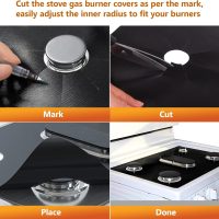 2 Pack Stove Top Covers for Samsung Gas Range Non-Stick 5 Burner Stove Top Covers for Gas Burners Stove Guard for Gas Stoves Reusable Washable Stove Protectors Keep Stove Clean - Image 3