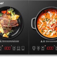 Double Induction Cooktop AMZCHEF Induction Cooker 2 Burners, Low Noise Electric Cooktops With 1800W Sensor Touch, 20 Temperature & Power Levels,Independent Control,3-hour Timer, Safety Lock - Image 9
