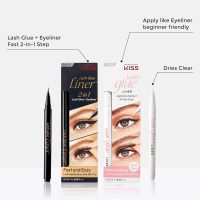 KISS Lash GLUEliner, 2-in-1 Felt-Tip Eyelash Adhesive and Eyeliner, Matte Finish, Foolproof Application, Easy Touch-Up, 0.03 Fl Oz.- Black, Packaging May Vary - Image 5