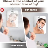 Shower Mirror Fogless for Shaving Anti-Fog Frameless Wall Hanging Makeup,11.81" L x 7.87" W,Gainsboro - Image 6