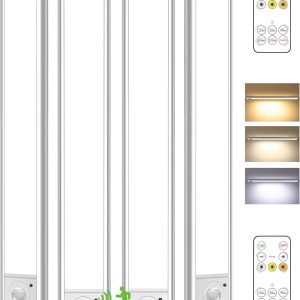 4-Pack Under Cabinet Lighting Wireless,LED Rechargeable Motion Sensor Light Indoor Battery Operated,3 Color Temps&Dimmable Closet Lights with Remote,Under Counter Lights for Kitchen Stairs