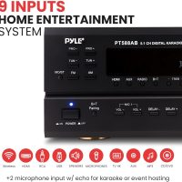 Pyle Wireless Bluetooth Power Amplifier System-420W 5.1 Channel Home Theater Surround Sound Audio Stereo Receiver Box w/RCA,AUX,Mic w/Echo,Remote,Support HDMI-For Subwoofer Speaker-Pyle PT588AB - Image 3