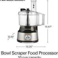 Hamilton Beach Food Processor & Vegetable Chopper for Slicing, Shredding, Mincing, and Puree, 10 Cups + Easy Clean Bowl Scraper, Black and Stainless Steel (70730) - Image 8