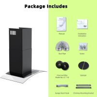 FIREGAS Wall Mount Range Hood 30 inch with 3 Speed Fan,black range hood with tempered glass,400CFM,Push Button Controls, LED Lighting, Permanent Filters in Stainless Steel,includes 2 Charcoal Filters - Image 9