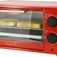 MegaChef 9.5 Quart Electric Counter Top 2 Slice Toaster Oven with Built in Timer, Bake, Broil, Toast (Candy Red) - Image 6